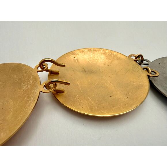 Vintage 1970s GIVENCHY Two-Tone Metal Disc Link Belt Statement Runway Piece - Picture 5 of 8
